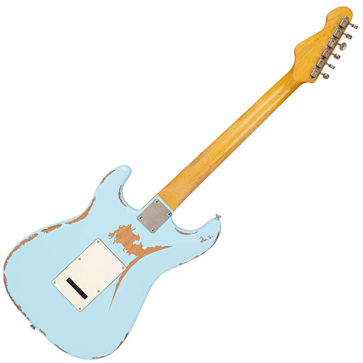 Vintage V6 ProShop Unique ~ 'Aged Nitro Look' Laguna Blue, Electric Guitar for sale at Richards Guitars.