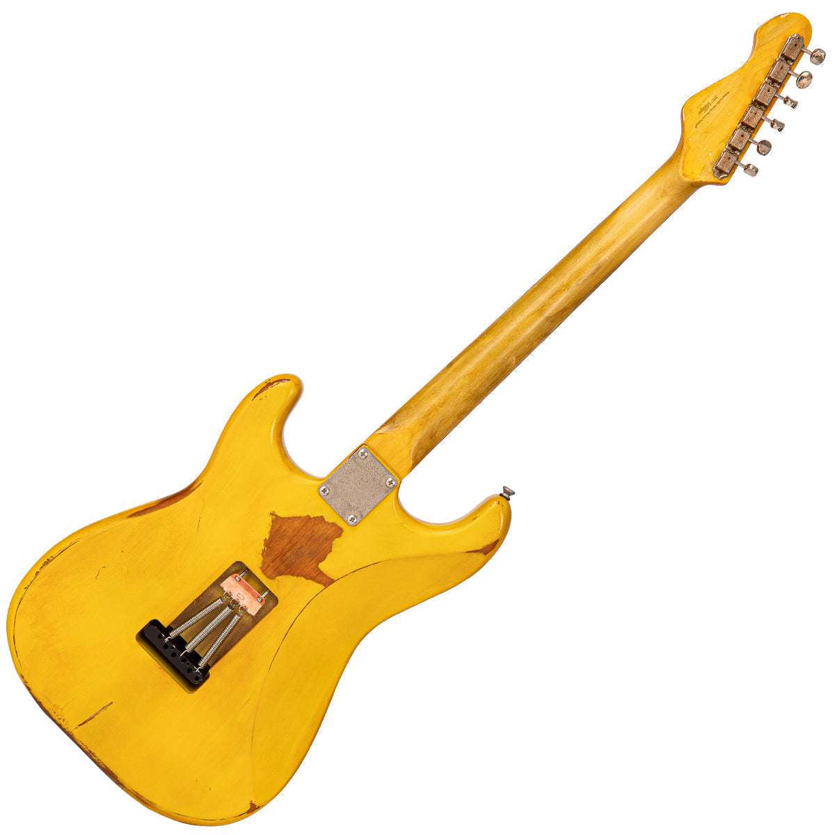 Vintage V6 ProShop Unique ~ Yellow Heavy Distressed, Electric Guitar for sale at Richards Guitars.