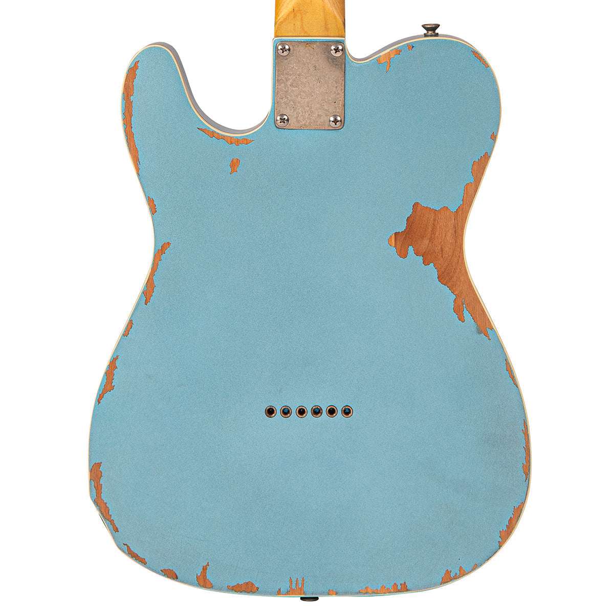 Vintage V66 Paul Rose Signature Electric Guitar ~ Distressed Gun Hill Blue, E-Gitarre zu verkaufen bei Richards Guitars.