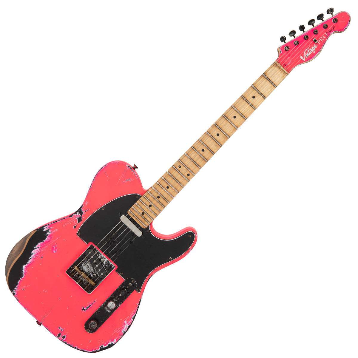 Vintage V75 ProShop Unique ~ Neon Pink, Electric Guitar for sale at Richards Guitars.
