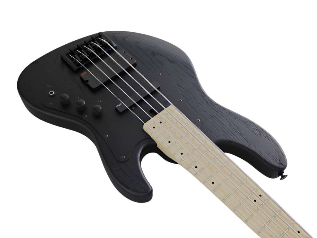 FGN Bass Guitar J Standard Mighty Jazz JMJ53ASHDEM Open Pore Black With Gig Bag - Richards Guitars Of Stratford Upon Avon
