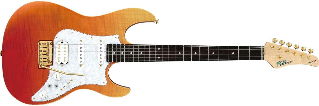 FGN Expert Odyssey EOSFMR, Ripe Kaki Gradation With Hard Case - Richards Guitars Of Stratford Upon Avon