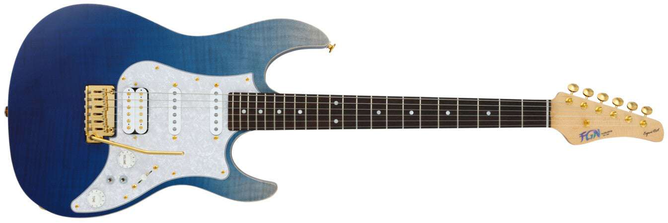 FGN Expert Odyssey EOSNBG, Navy Blue Gradation With Hard Case - Richards Guitars Of Stratford Upon Avon