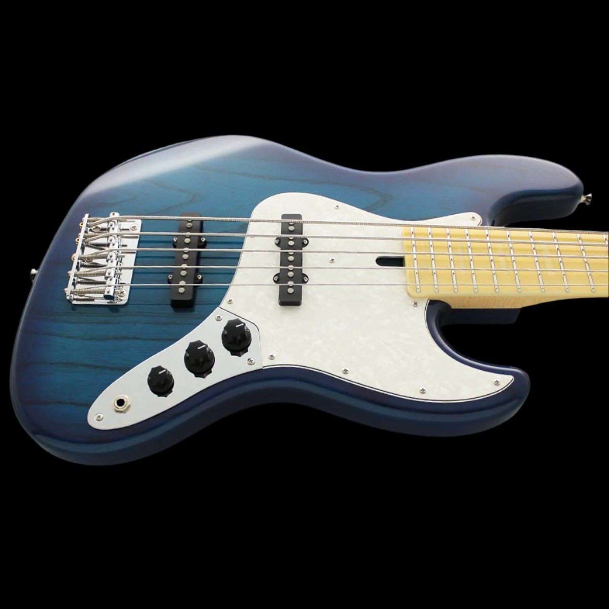 FGN Guitars Neoclassic JB 100M Ash 5 String SBB See Thru Blue Burst - Richards Guitars Of Stratford Upon Avon
