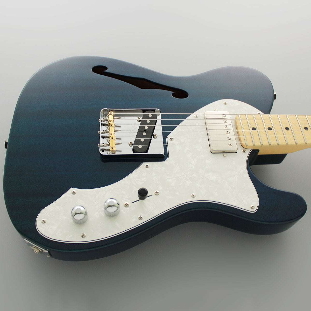 FGN Guitars Neoclassic TE 110M Mahogany Thinline HSTrans Blue - Richards Guitars Of Stratford Upon Avon