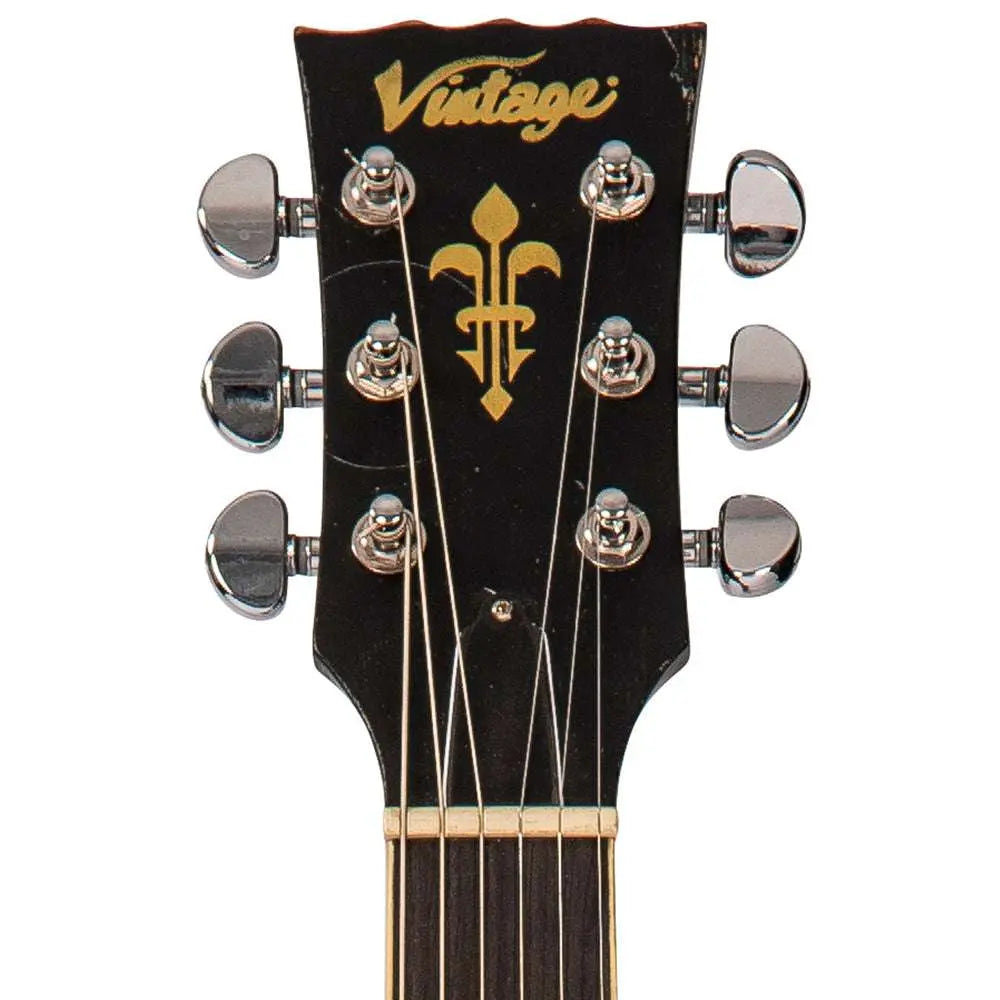 IN BUILD: - Vintage V100 ProShop Unique ~ Boulevard Black - Richards Guitars Of Stratford Upon Avon