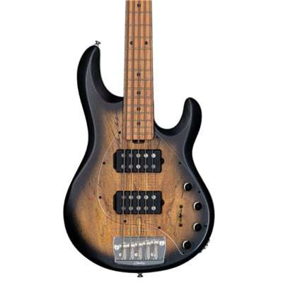 Sterling By Musicman SBMM SRAY 5 HH SPALTD MAPLE TOP NAT BURL SATIN MN - Richards Guitars Of Stratford Upon Avon