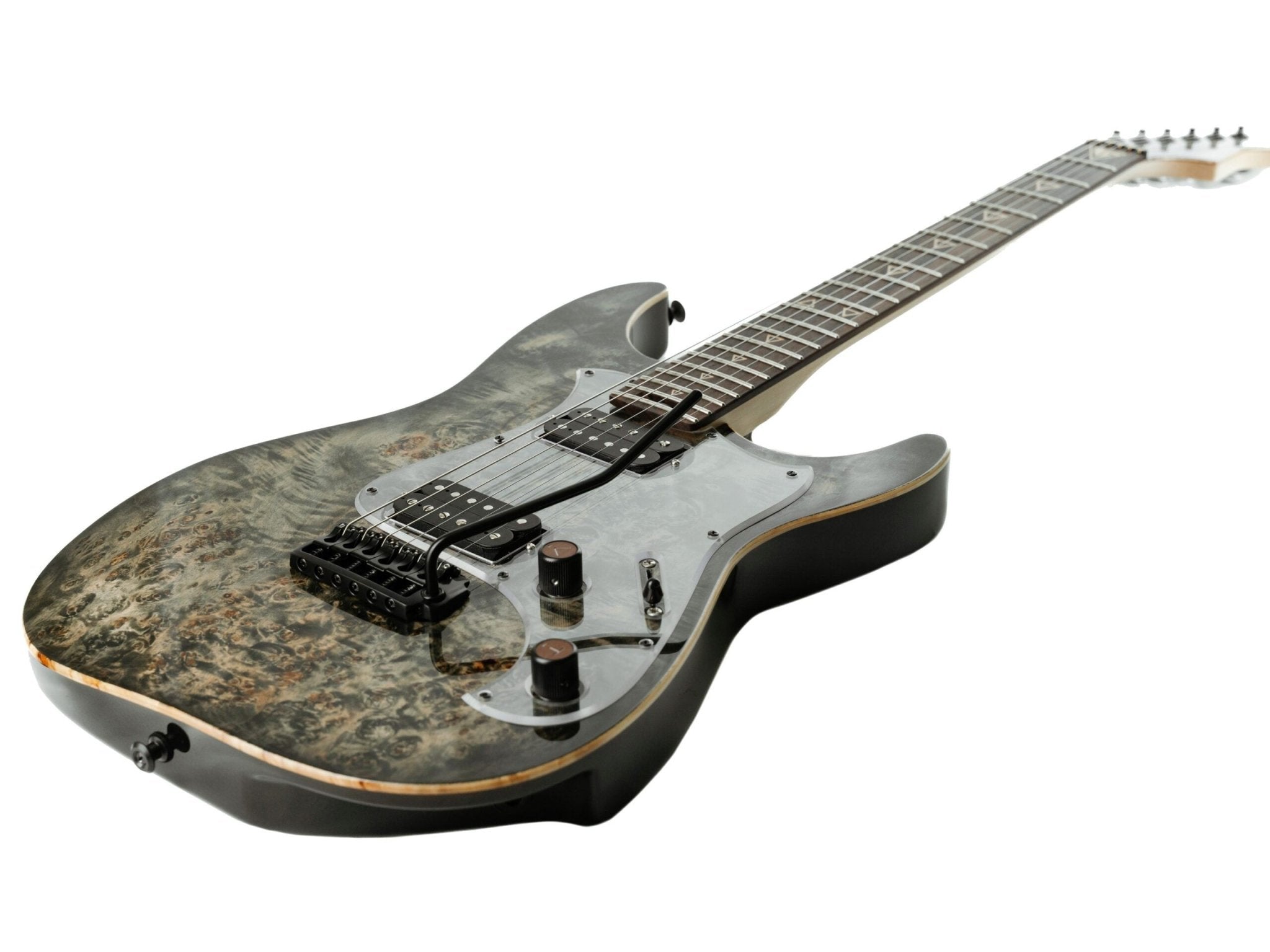 Valiant Soothsayer Grey Poplar Burl Electric Guitar - Richards Guitars Of Stratford Upon Avon