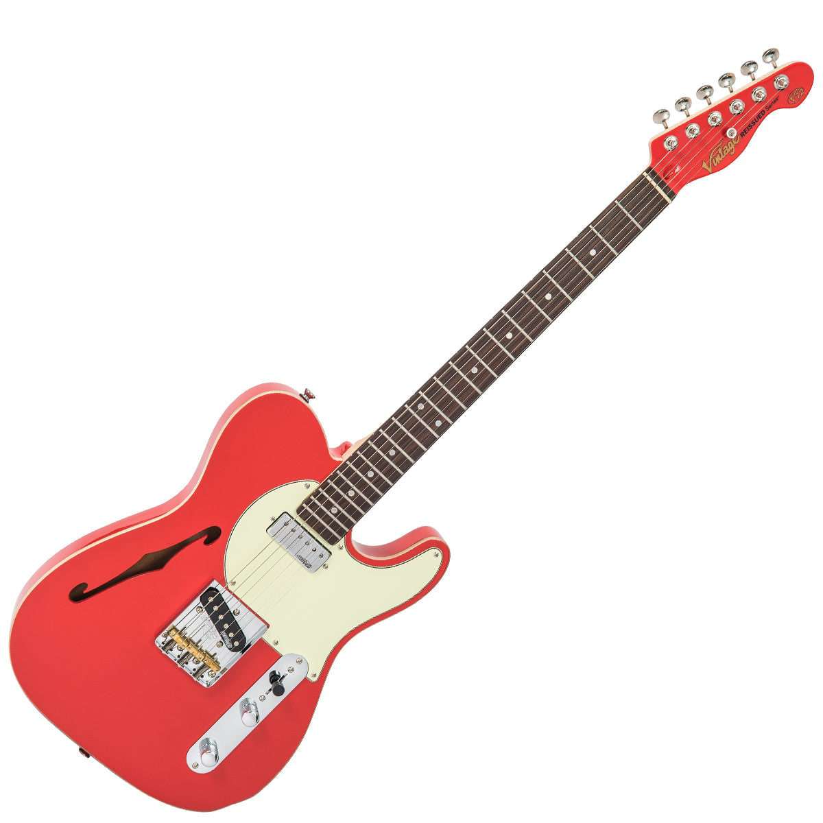 Vintage V72 ReIssued Electric Guitar ~ Firenza Red - Richards Guitars Of Stratford Upon Avon