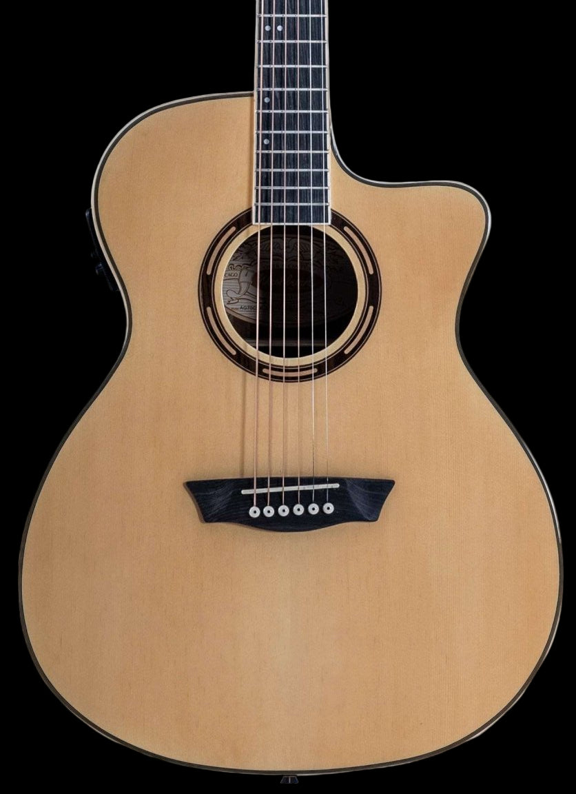 Washburn AG70CE Grand Auditorium - Natural Electro Acoustic Guitar w' £225 Custom Pro Setup Package Included