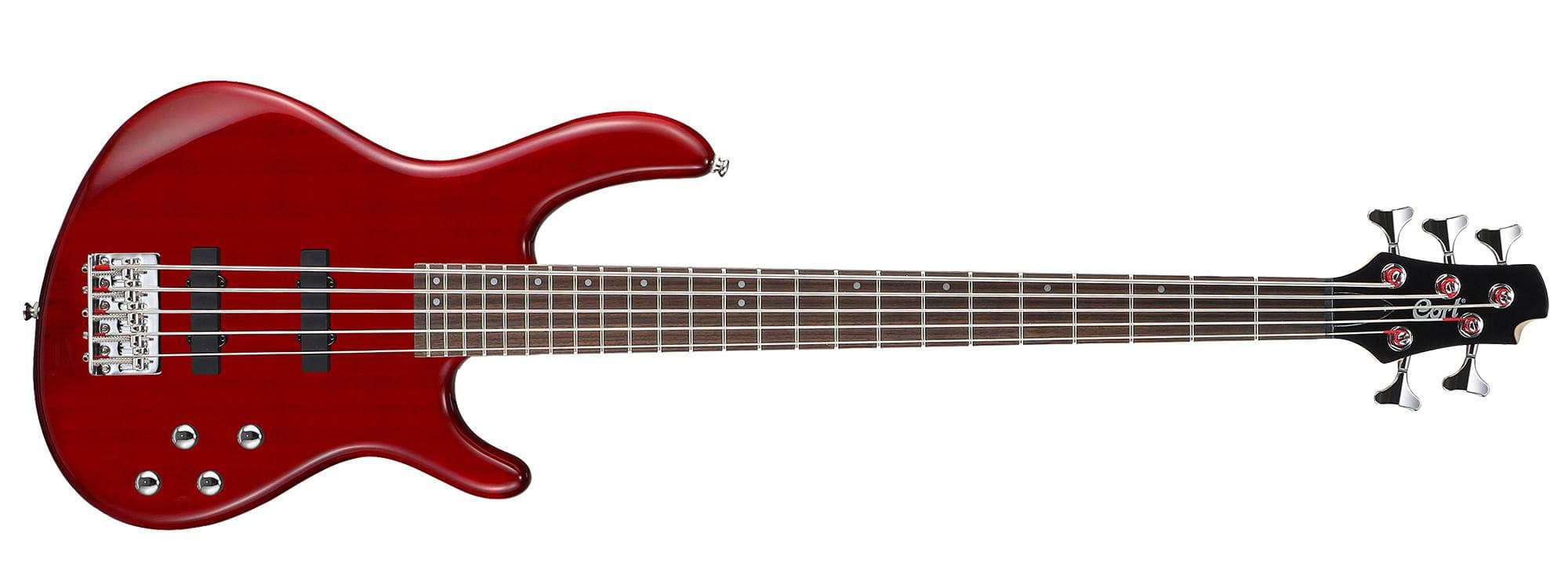 Cort Action Bass V Plus Trans Red, Bass Guitar for sale at Richards Guitars.