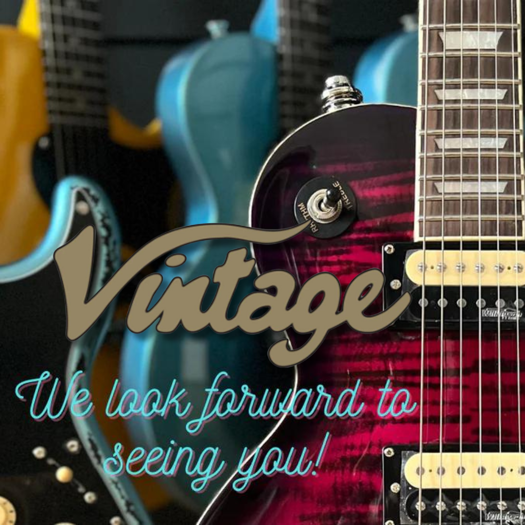 Sala de exposición central de Vintage Brand Guitars en el Reino Unido
