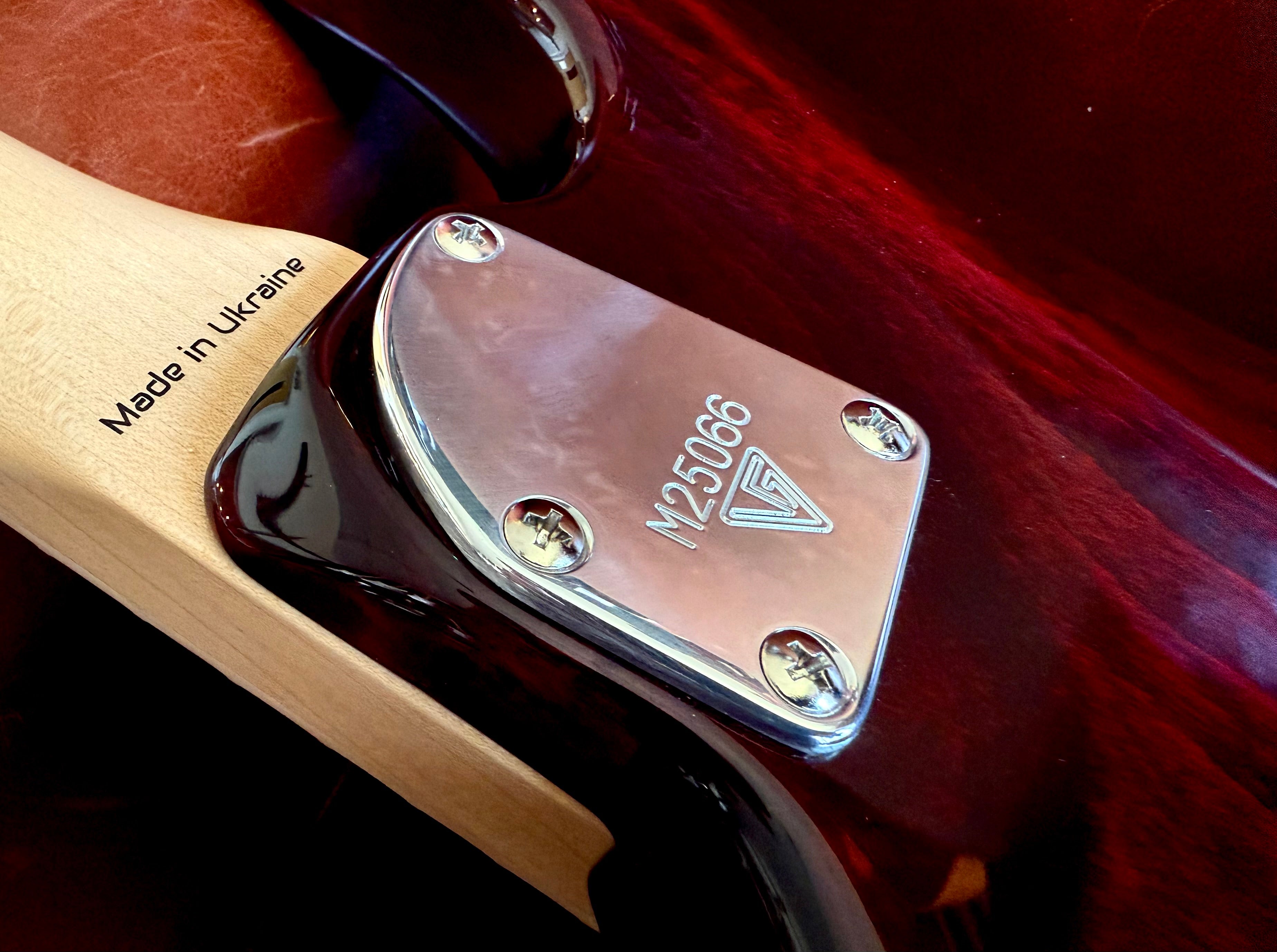 Valiant Mercury Burgundy Red w' 1 Piece Body & Stainless Steel Frets