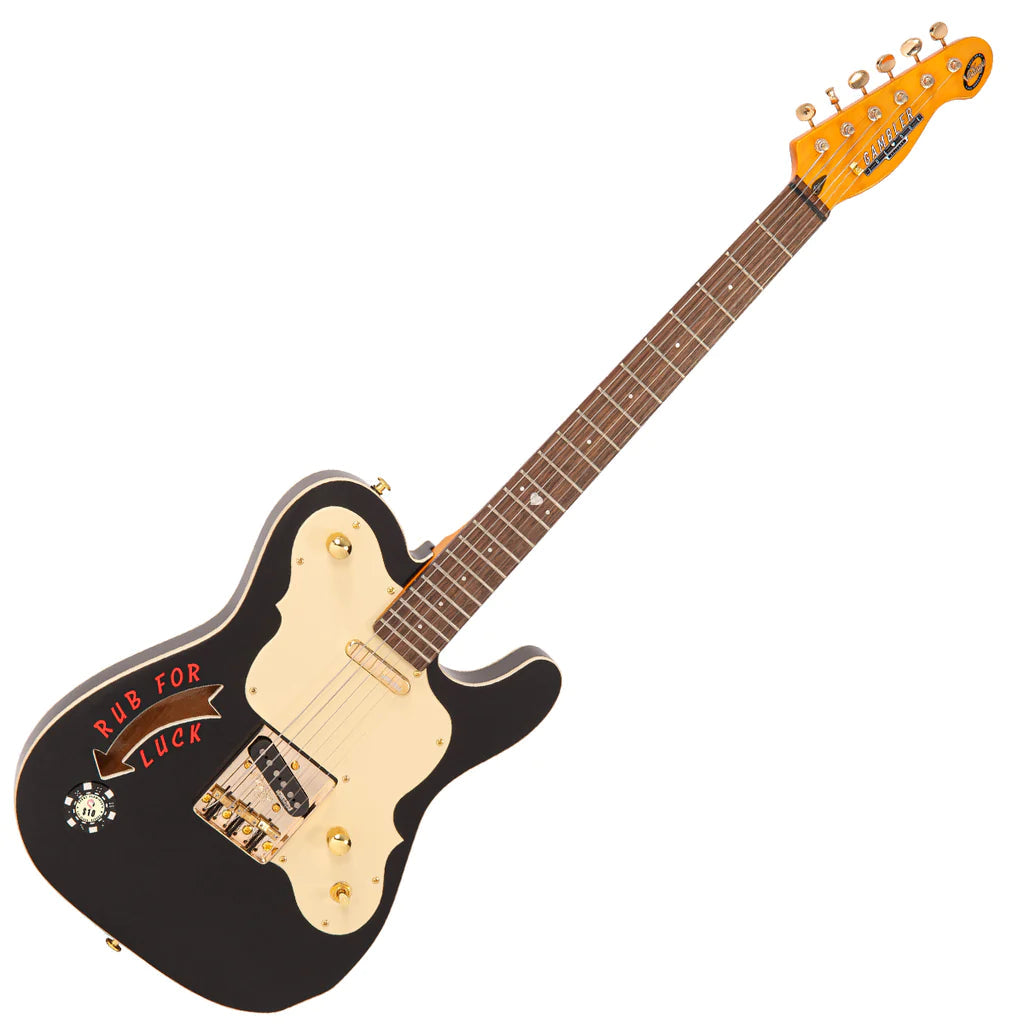 Guitarra Eléctrica Joe Doe 'Gambler' de Vintage ~ Ruleta Negra con Estuche, Guitarra Eléctrica en venta en Richards Guitars.
