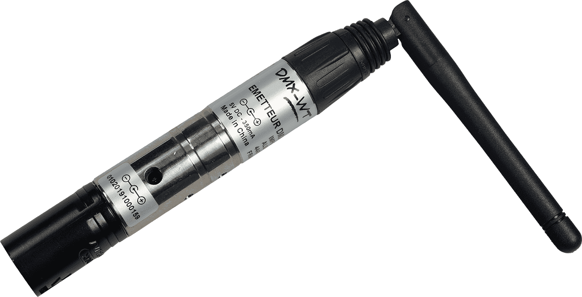 Wireless DMX Transceiver - Pen device with 3 pin male DMX. Includes AC/DC power