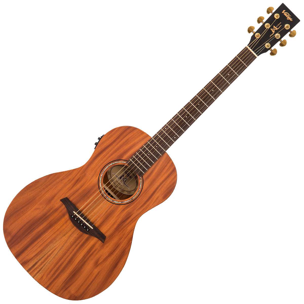 Vintage VE800MH Caoba Serie 'Parlour' Guitarra Electro-Acústica ~ Caoba Satinada, Guitarra Electro-Acústica en venta en Richards Guitars.
