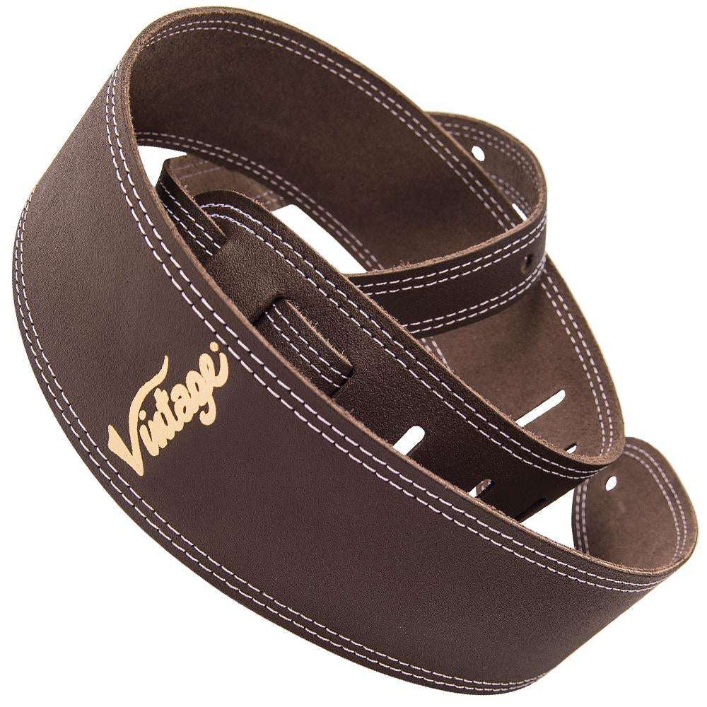 Vintage Leather Guitar Strap ~ Marrón, Correas en venta en Richards Guitars.