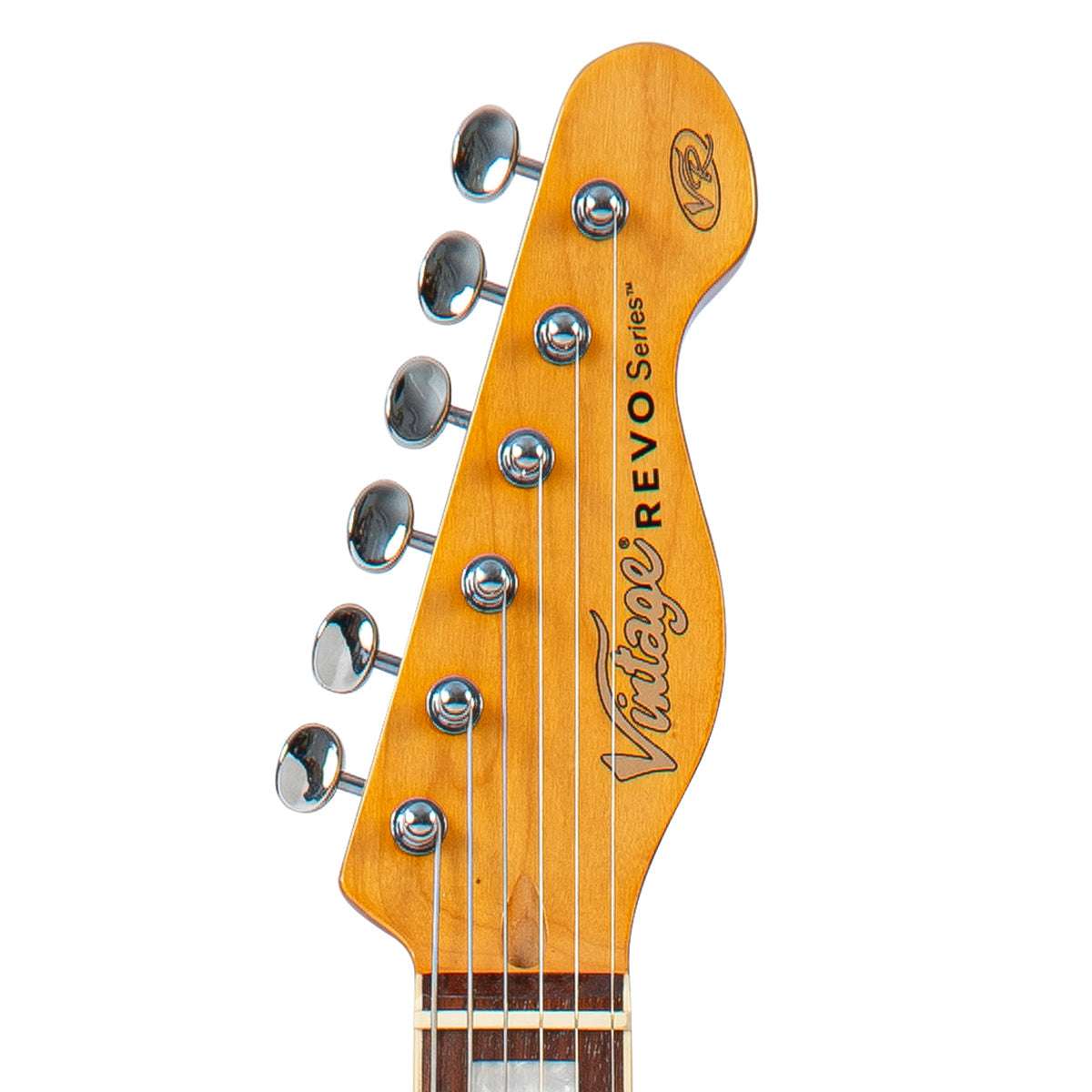Vintage REVO Series 'Midline' Guitarra Eléctrica ~ Trans Orange, Guitarra Eléctrica en venta en Richards Guitars.