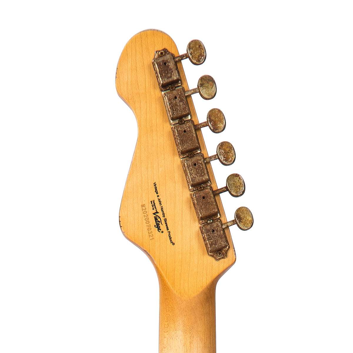 Vintage V6 ICON Guitarra Eléctrica ~ Distressed Gun Hill Blue Over Sunburst, a la venta en Richards Guitars.