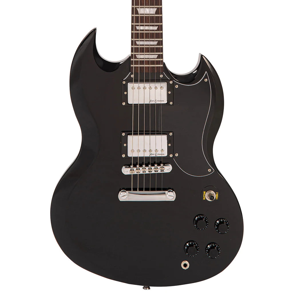 Vintage V69 Coaster Series Guitarra Eléctrica Pack ~ Negro Brillante, Guitarra Eléctrica en venta en Richards Guitars.