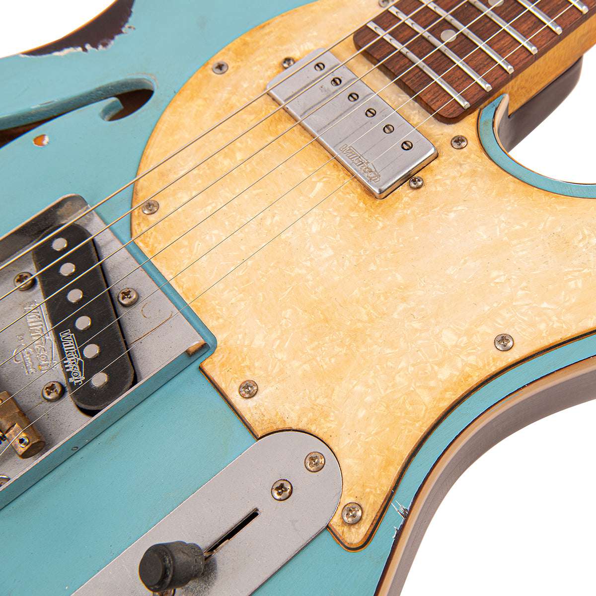 Vintage V72 ProShop Custom-Build ~ Blue Over Tobacco (Contact: Richards Guitars. www.rguitars.co.uk), Electric Guitar for sale at Richards Guitars.
