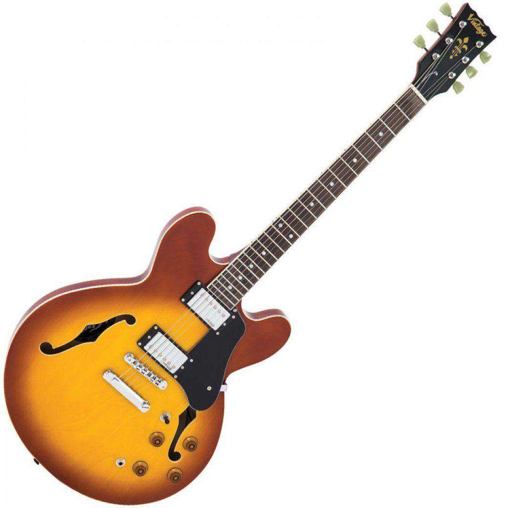 Vintage VSA500HB Semi Acoustic Electric Guitar, Electric Guitar for sale at Richards Guitars.