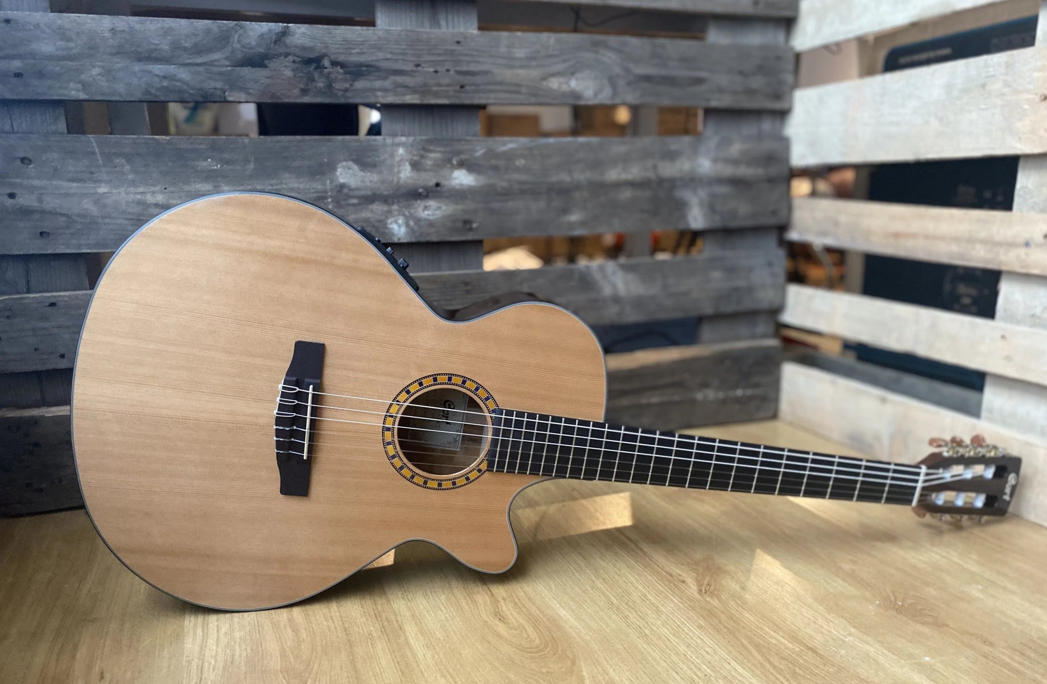 Cort CEC7 Slimline Electro Nylon Hybrid - Richards Guitars Of Stratford Upon Avon