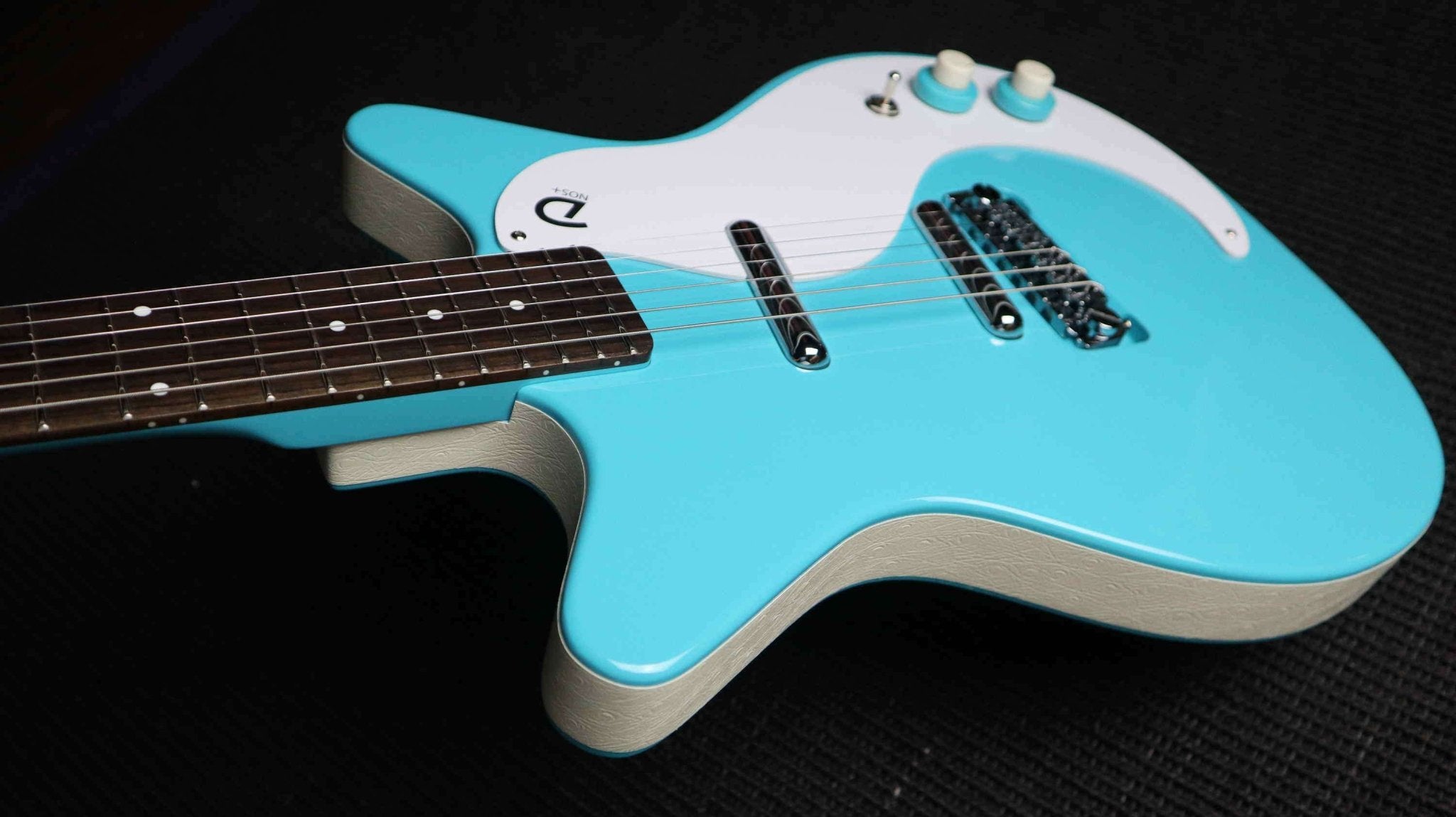 Danelectro '59M NOS Guitar ~ Baby Come Back Blue - Richards Guitars Of Stratford Upon Avon