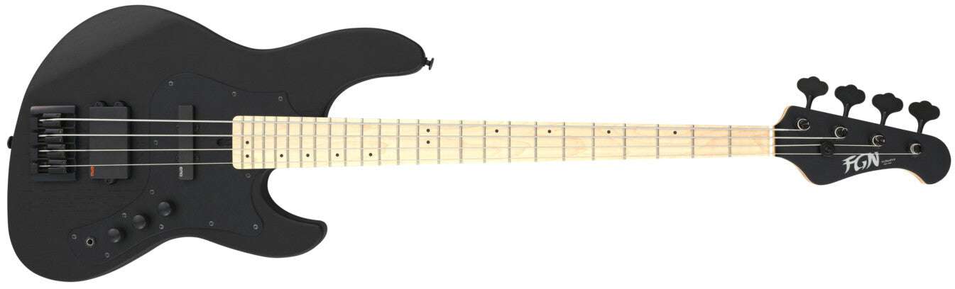 FGN J Standard Mighty Jazz JMJ2ASHDEM Open Pore Black With Gig Bag - Richards Guitars Of Stratford Upon Avon
