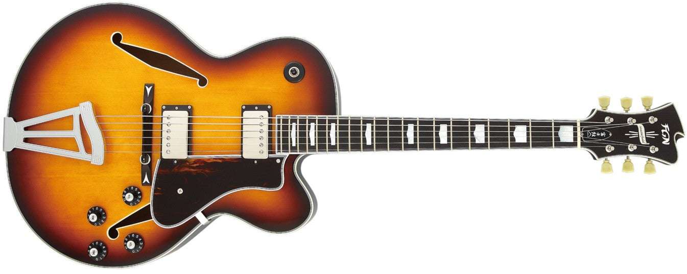 FGN Masterfield, Electric Guitar, Jazz Burst (JB) MFAHH With Hard Case - Richards Guitars Of Stratford Upon Avon