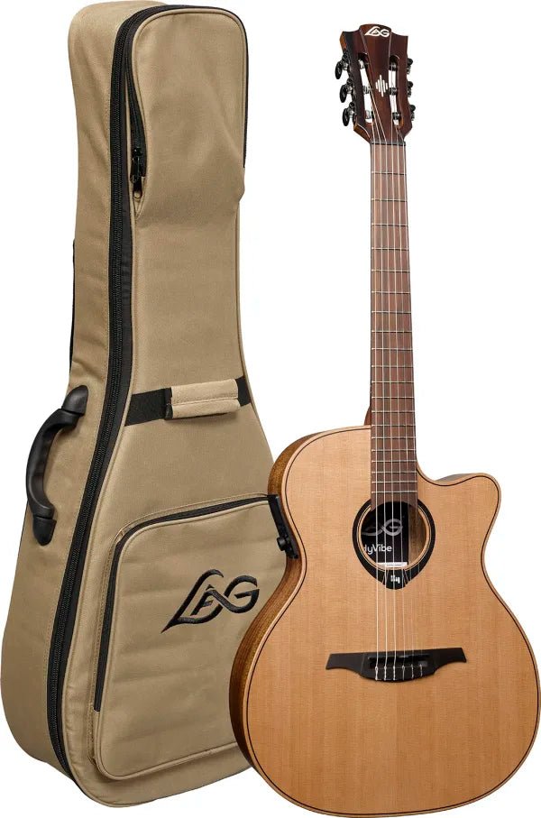 LAG HyVibe 10 H2 - Nylon Auditorium Cutaway Electro - Richards Guitars Of Stratford Upon Avon