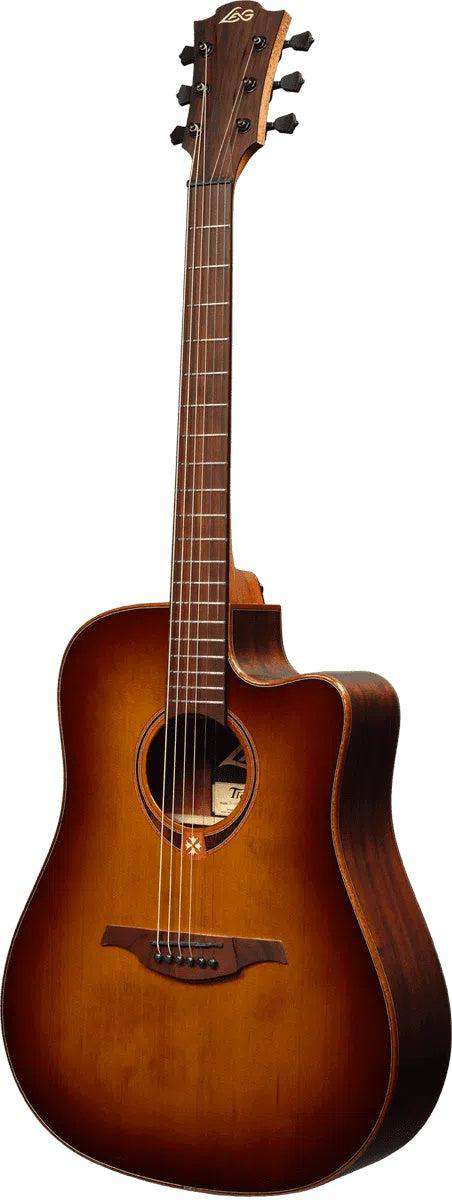 LAG TRAMONTANE 118 T118DCE - BRS DREADNOUGHT CUTAWAY ELECTRO BROWN SHADOW - Richards Guitars Of Stratford Upon Avon