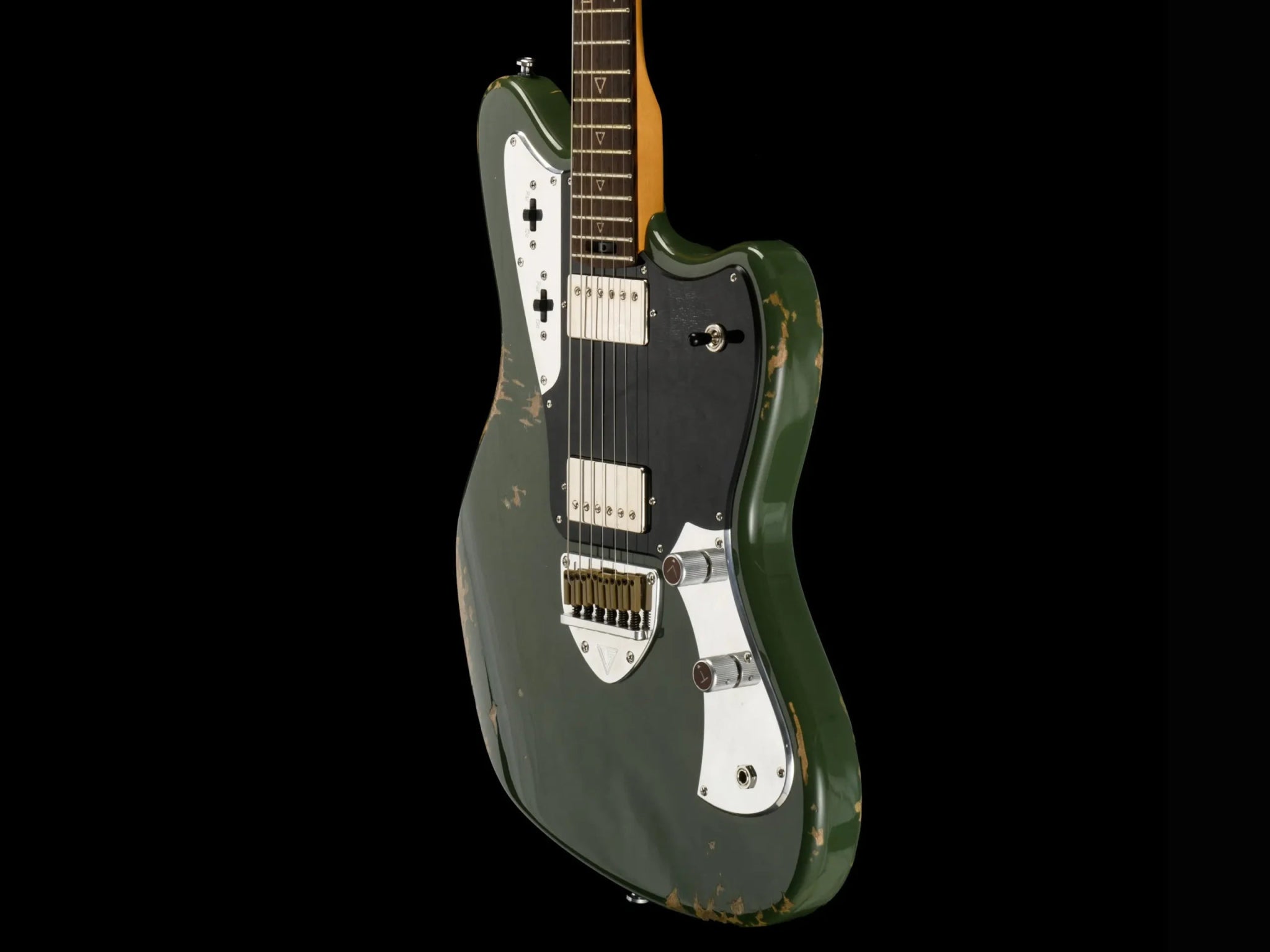 Valiant Jupiter Olive Mash Distressed - Richards Guitars Of Stratford Upon Avon