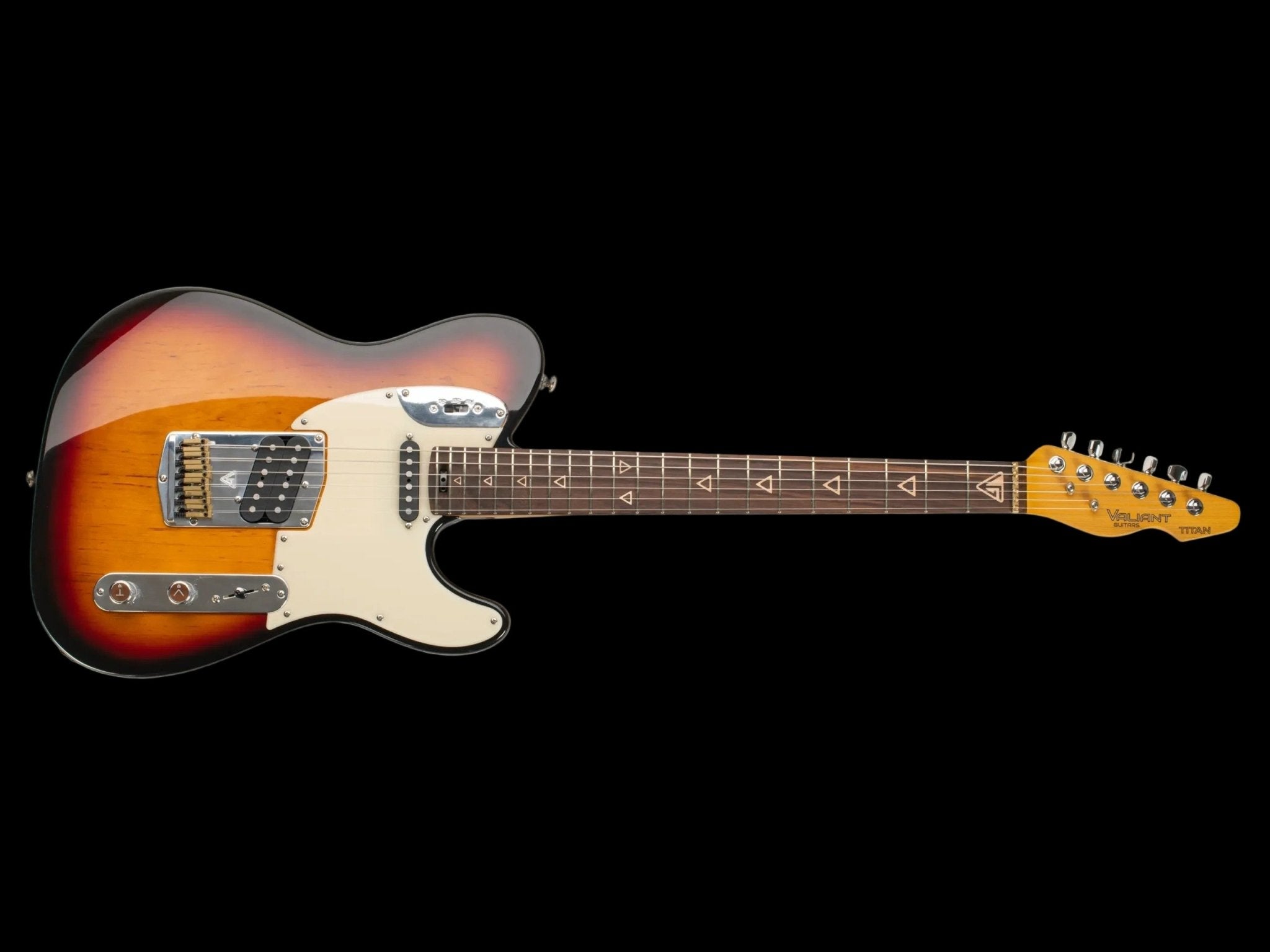Valiant Titan 3 Tone Sunburst Gloss Electric Guitar - Richards Guitars Of Stratford Upon Avon