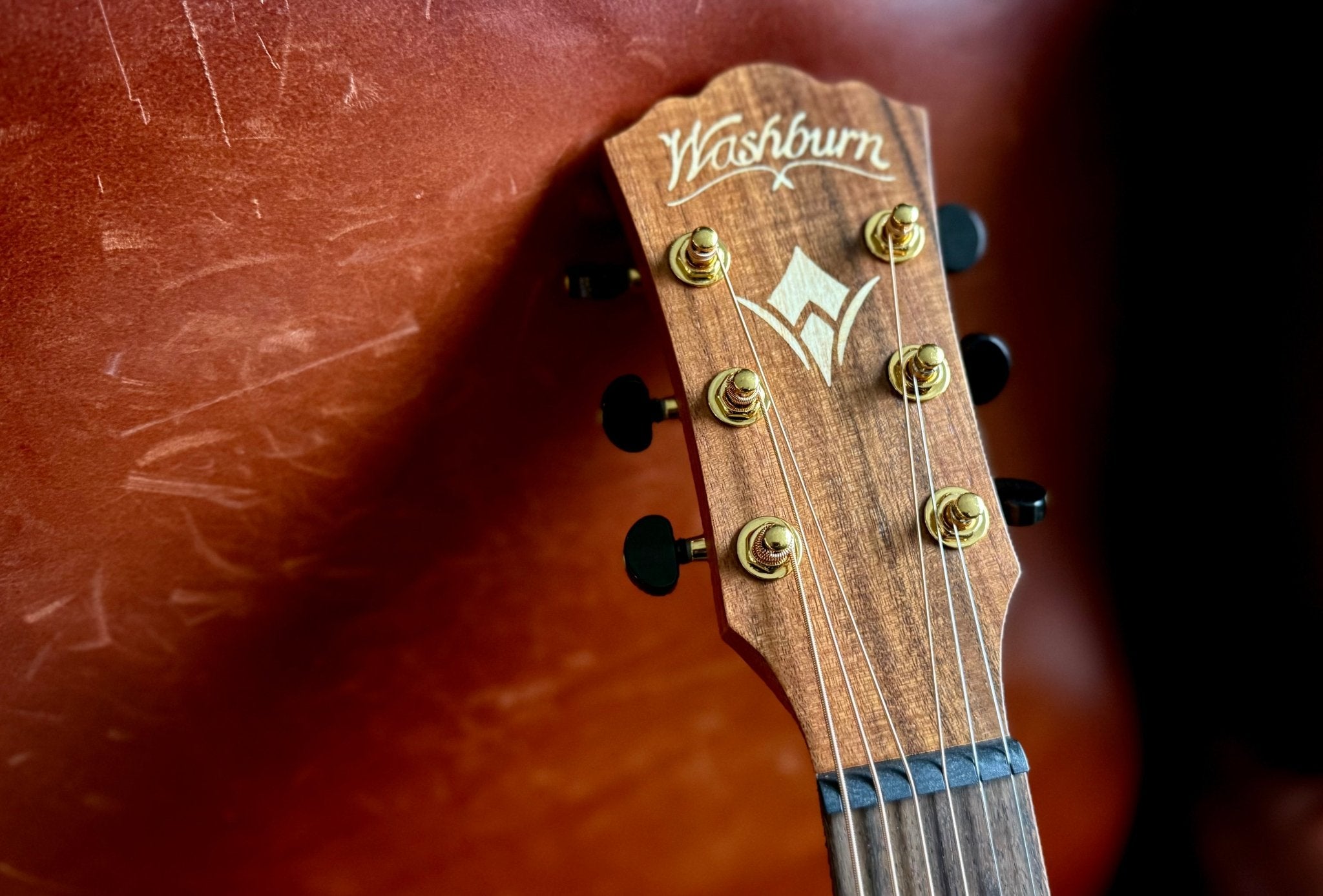 Washburn G - MINI 55 KOA - Mini/Travel - Natural Acoustic Guitar - Richards Guitars Of Stratford Upon Avon