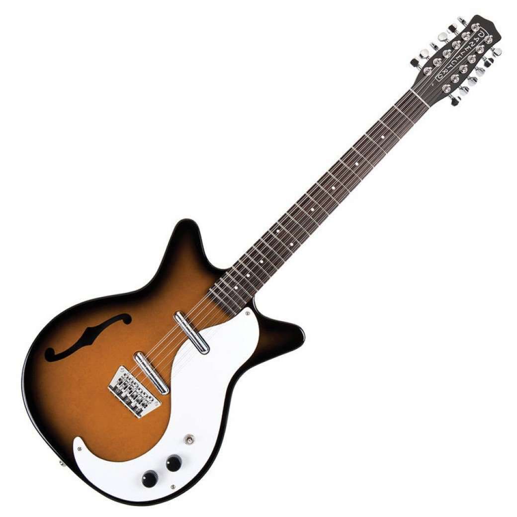 Danelectro '59 12 String Guitar With F-Hole ~ Tobacco Sunburst, Guitarra eléctrica en venta en Richards Guitars.