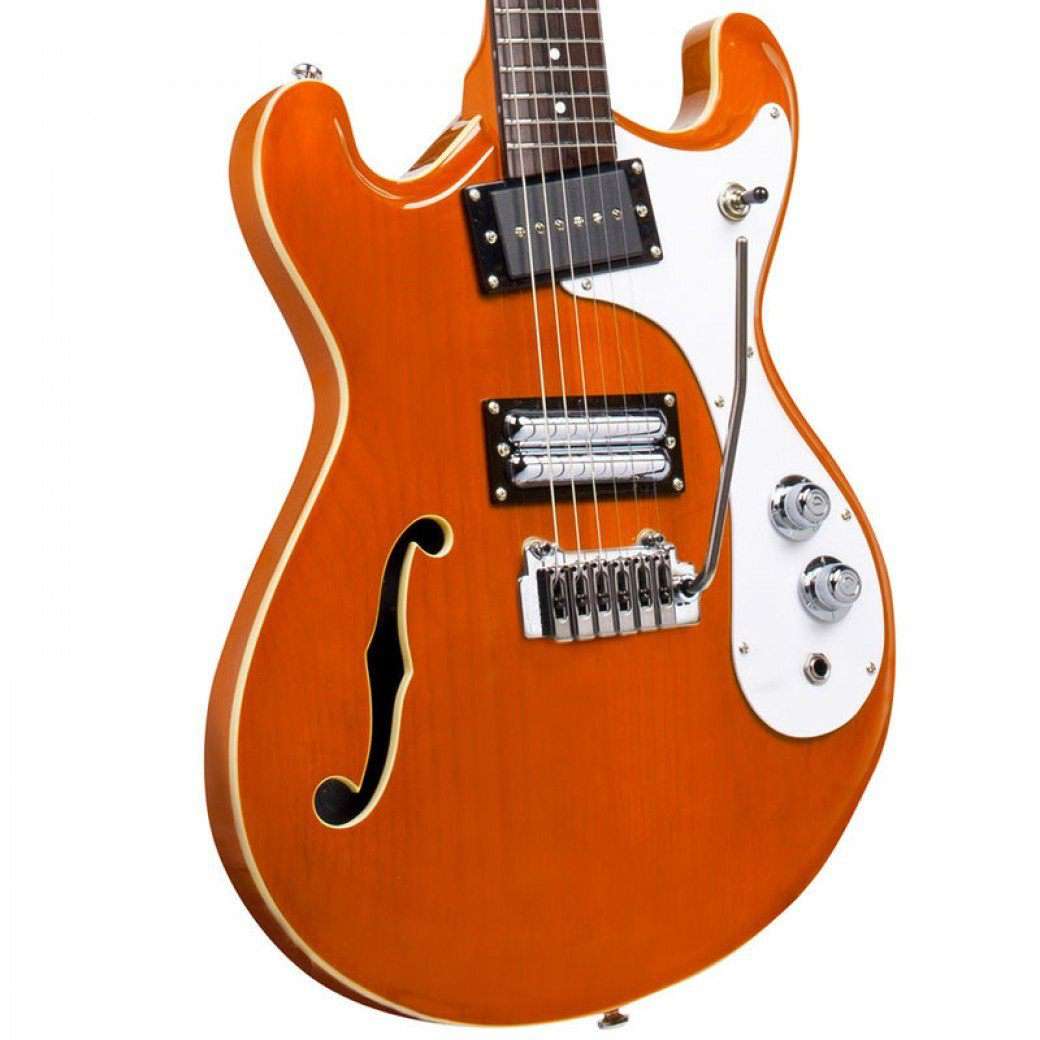 Guitarra Danelectro '66T con Vibrato ~ Trans Orange, Guitarra Eléctrica en venta en Richards Guitars.