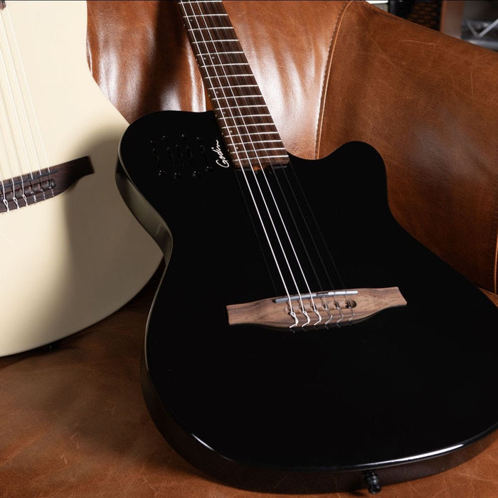 Godin Mundial Onyx Black - New Color For 2024 - Richards Guitars Of Stratford Upon Avon