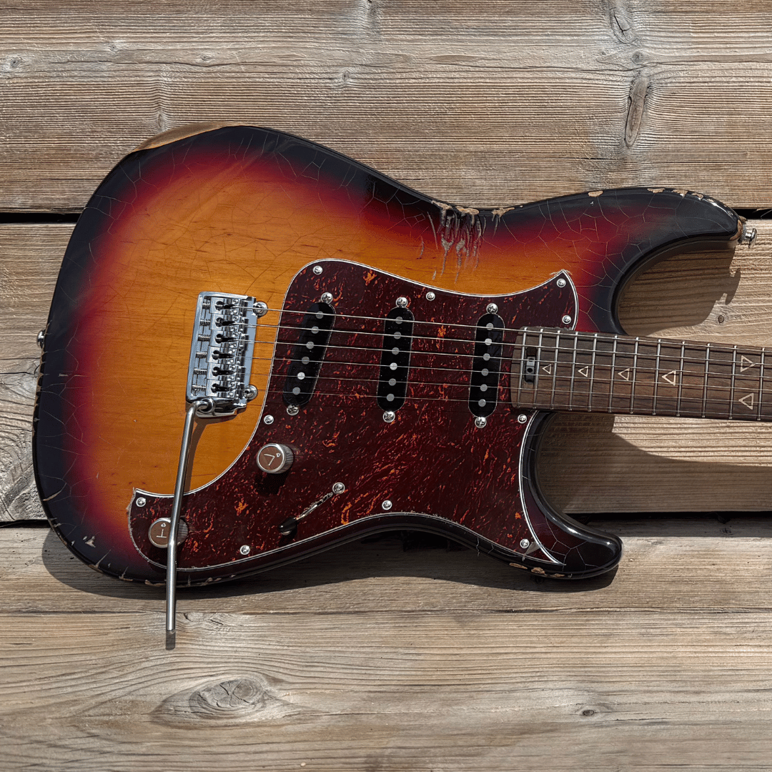 Valiant Soothsayer Distressed Vintage Burst W' Stainless Steel Fret Upgrade, Electric Guitar for sale at Richards Guitars.