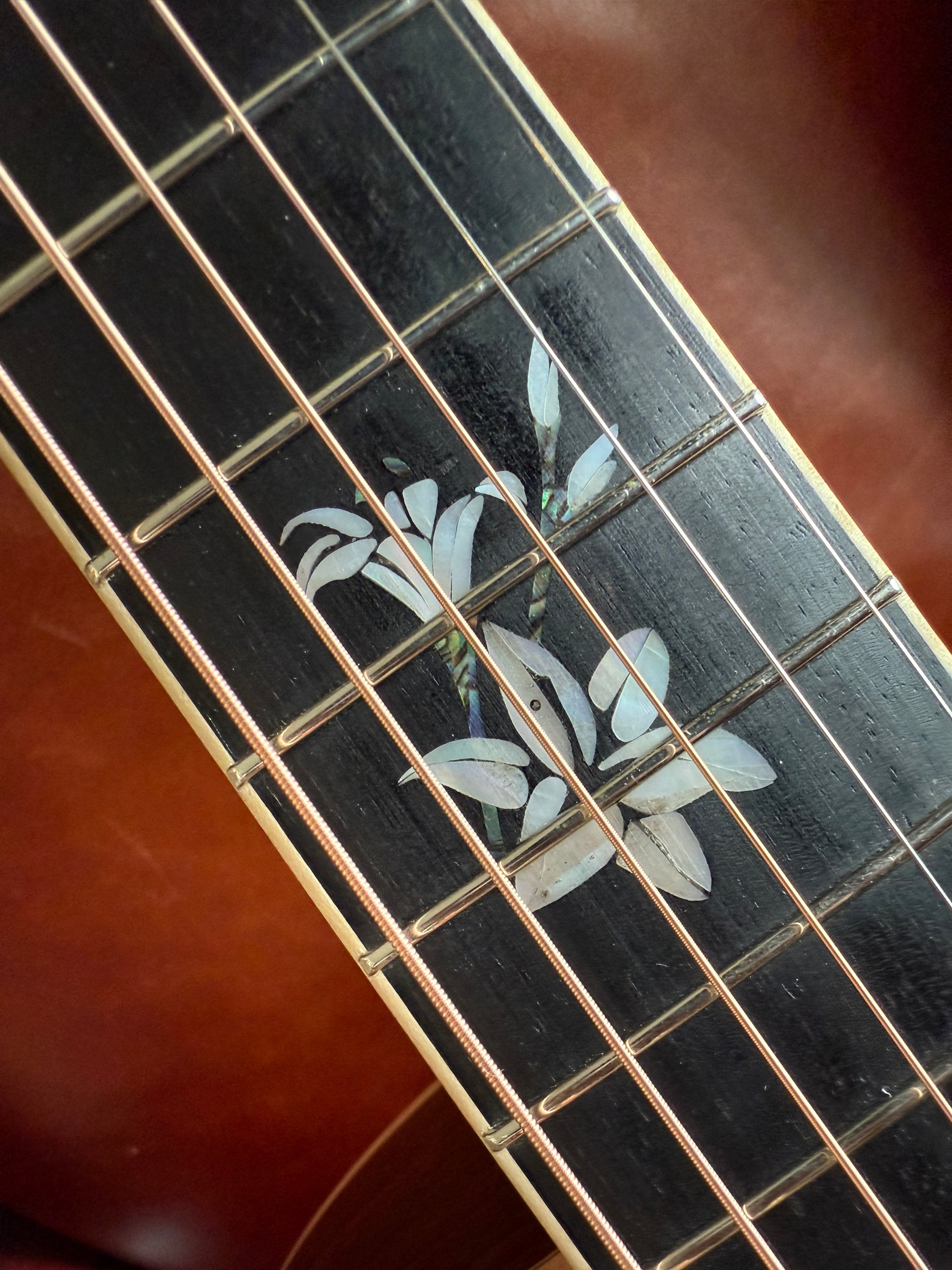 Dowina Rosewood Exquisite Custom w' Flame Maple Bindings & Japanese Cherry Inlays