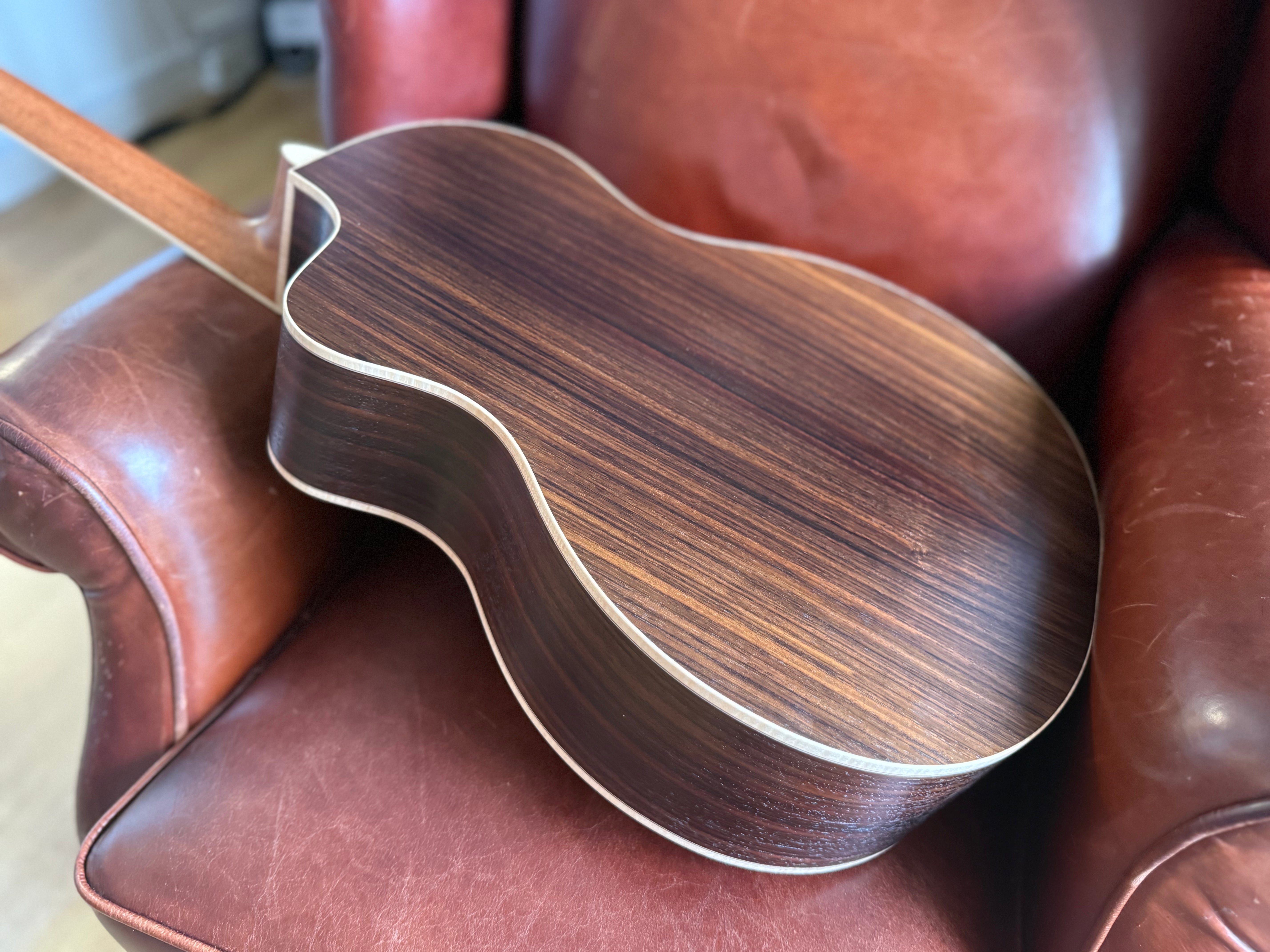 Dowina Rosewood Exquisite Custom w' Flame Maple Bindings & Japanese Cherry Inlays