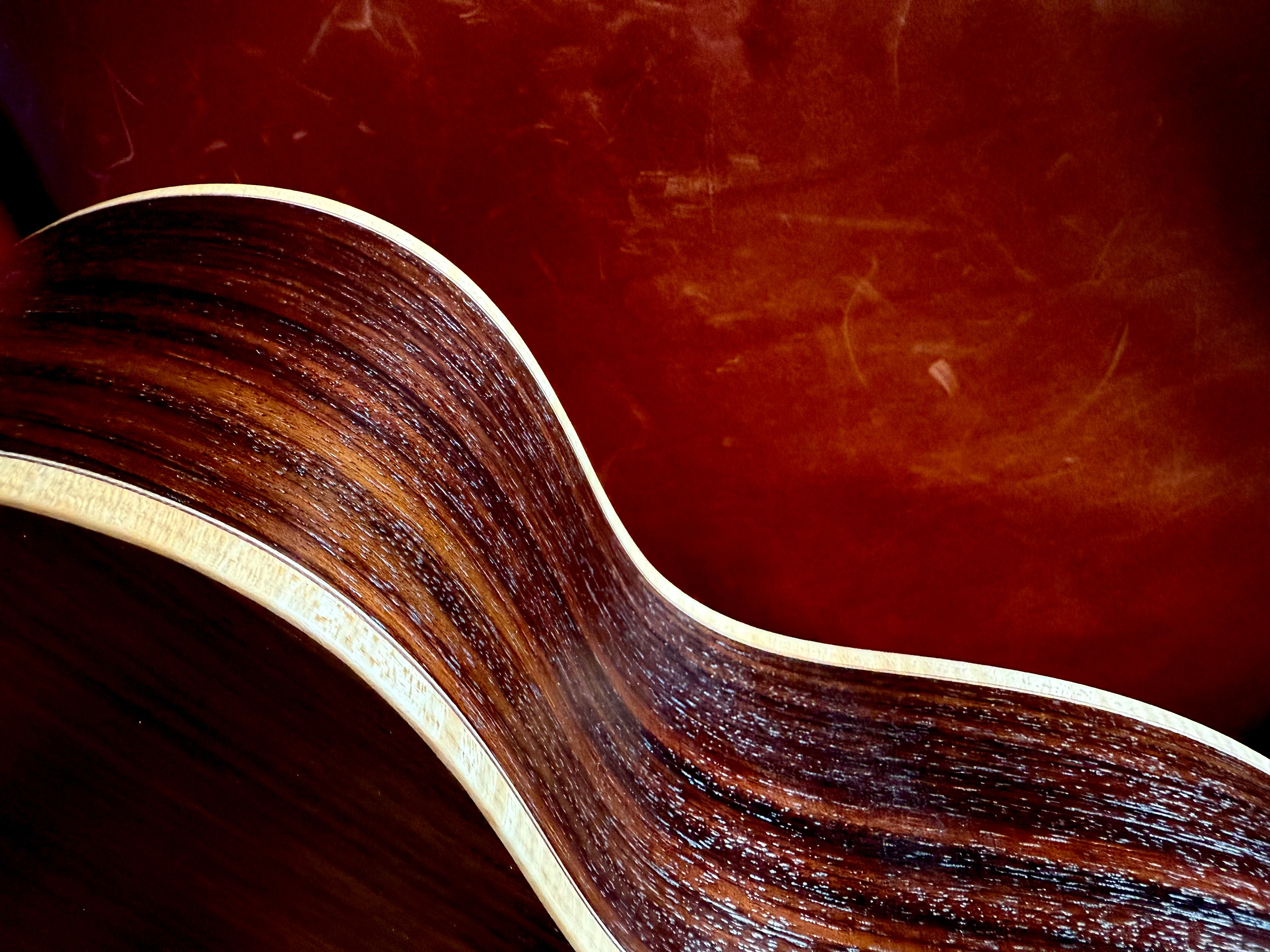 Dowina Rosewood Exquisite Custom w' Flame Maple Bindings & Japanese Cherry Inlays