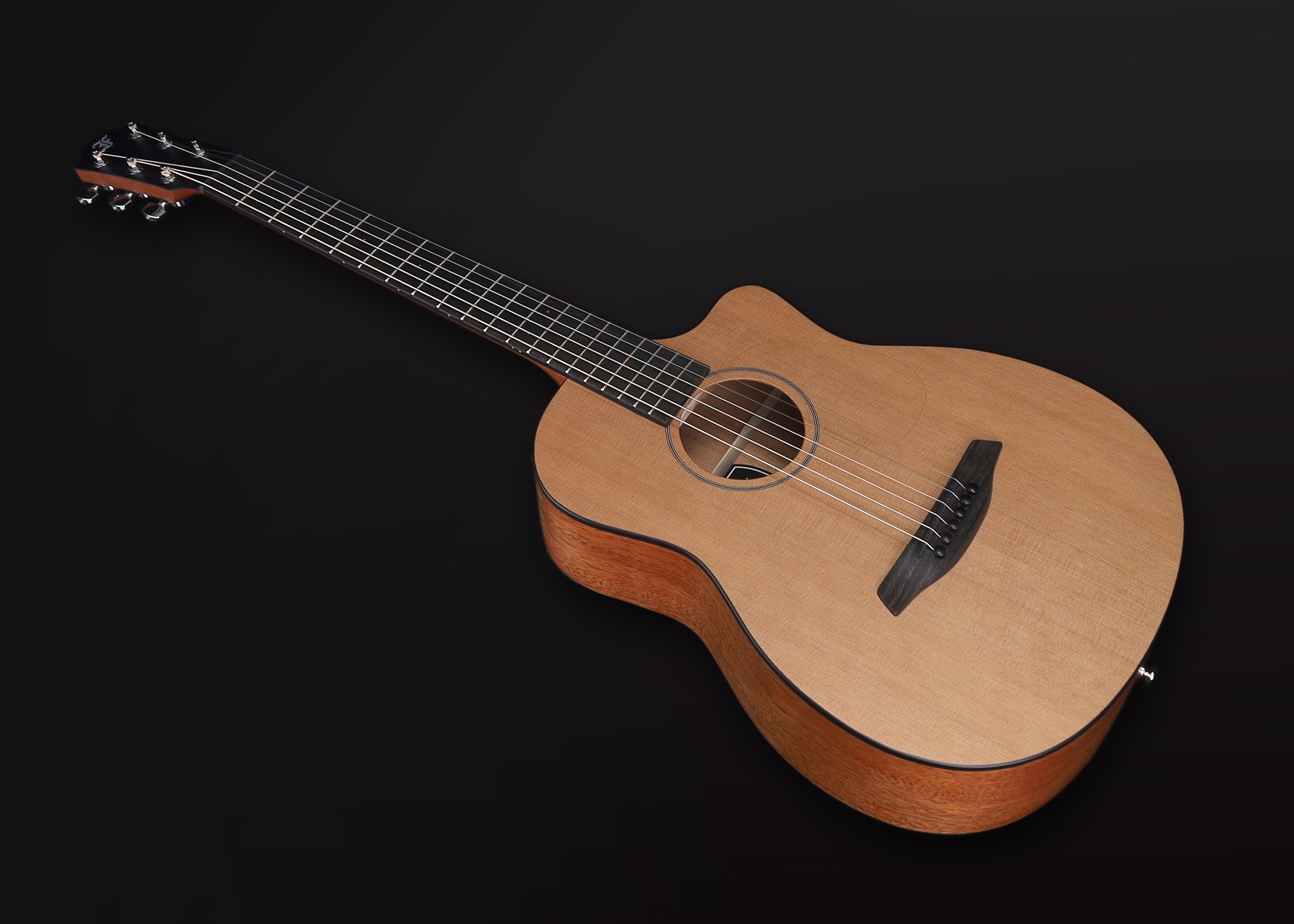 Furch Pioneer CM : Western red cedar top with African mahogany back and sides (Furch Mini / Travel Guitar), Guitare acoustique en vente chez Richards Guitars.