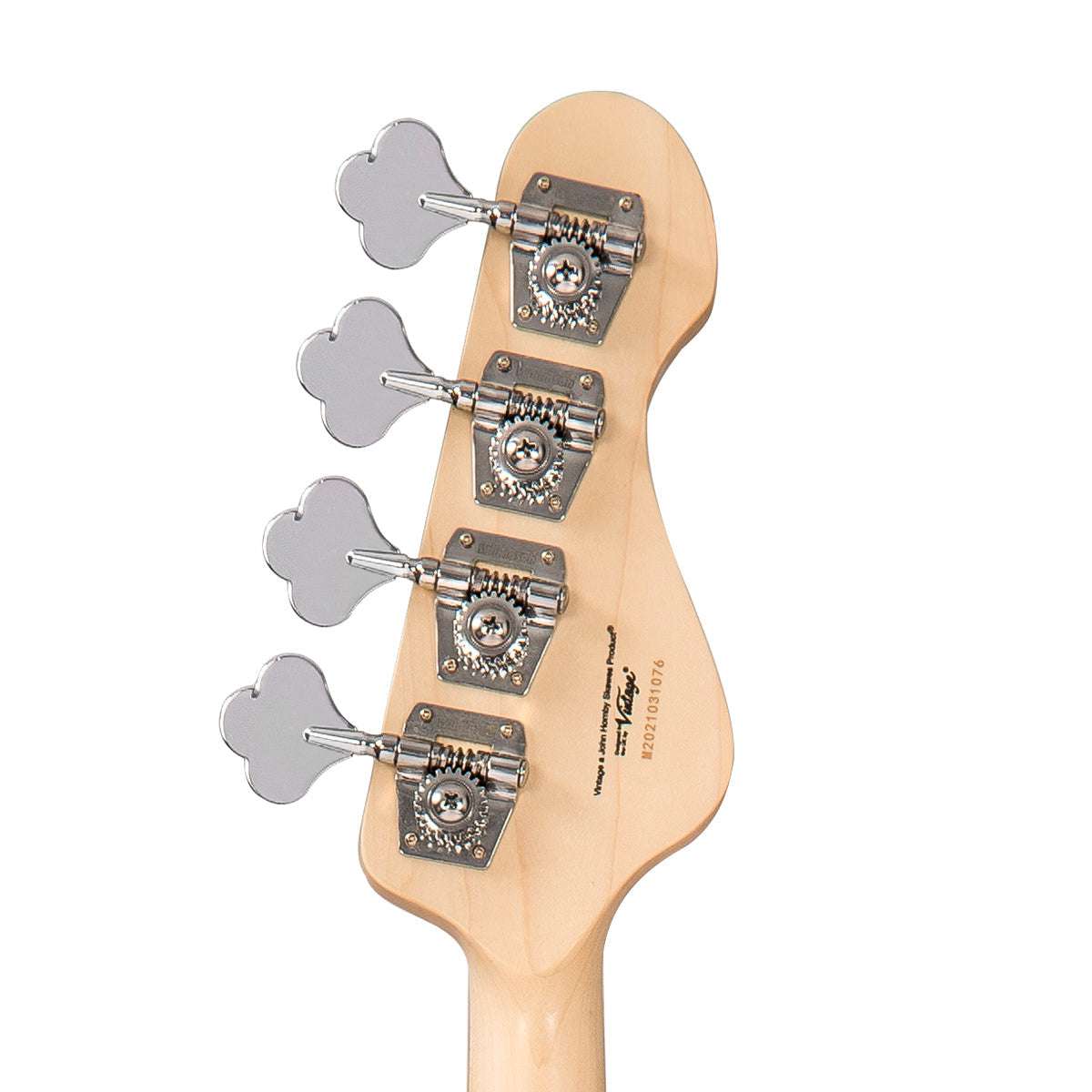 Vintage VJ74 Reissued Maple Fingerboard Bass ~ Natural Ash ~ Left Hand, Guitare basse à vendre chez Richards Guitars.