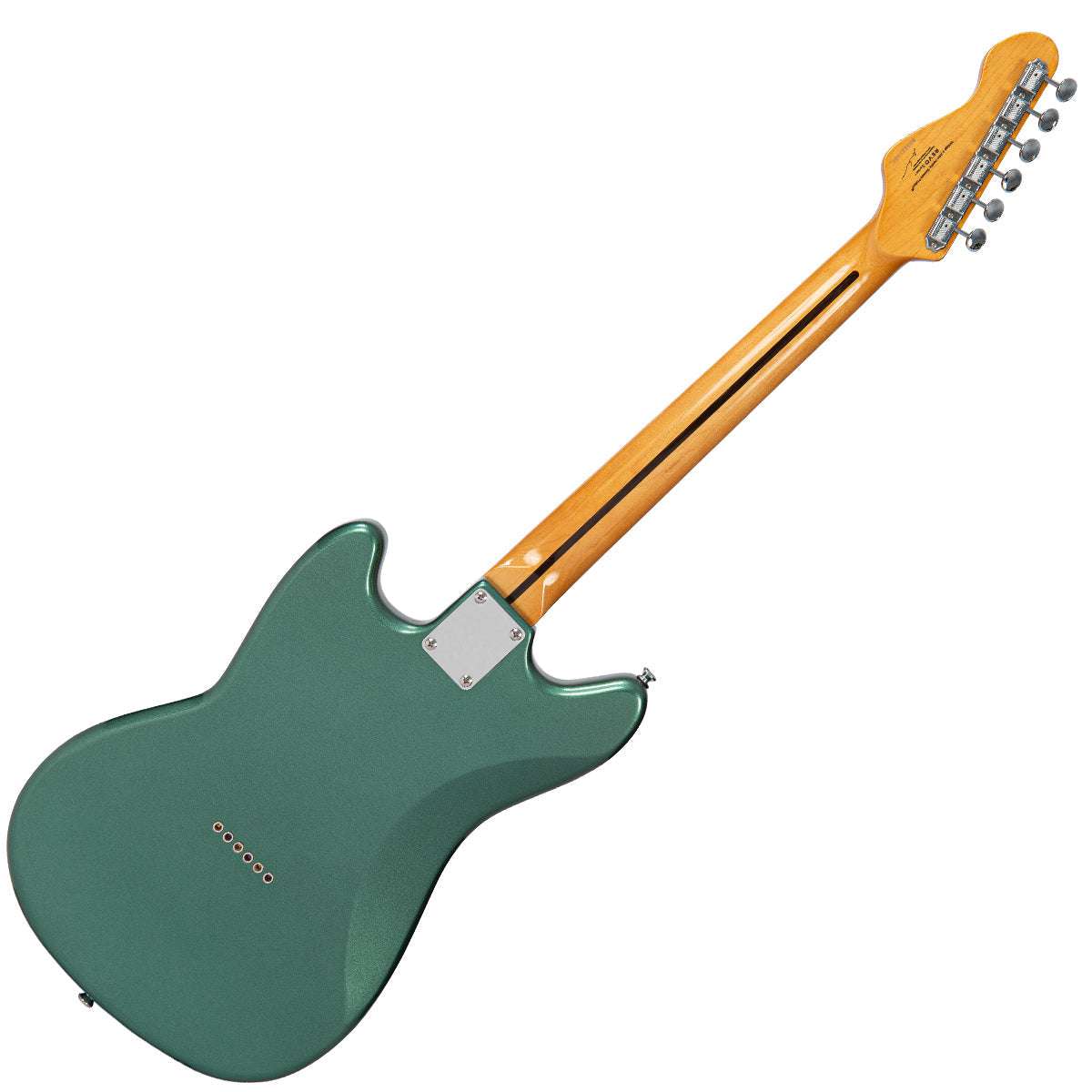 Vintage REVO Series 'Colt HH Twin Hardtail' Guitare ~ Metallic Sherwood Green, Guitare électrique à vendre chez Richards Guitars.
