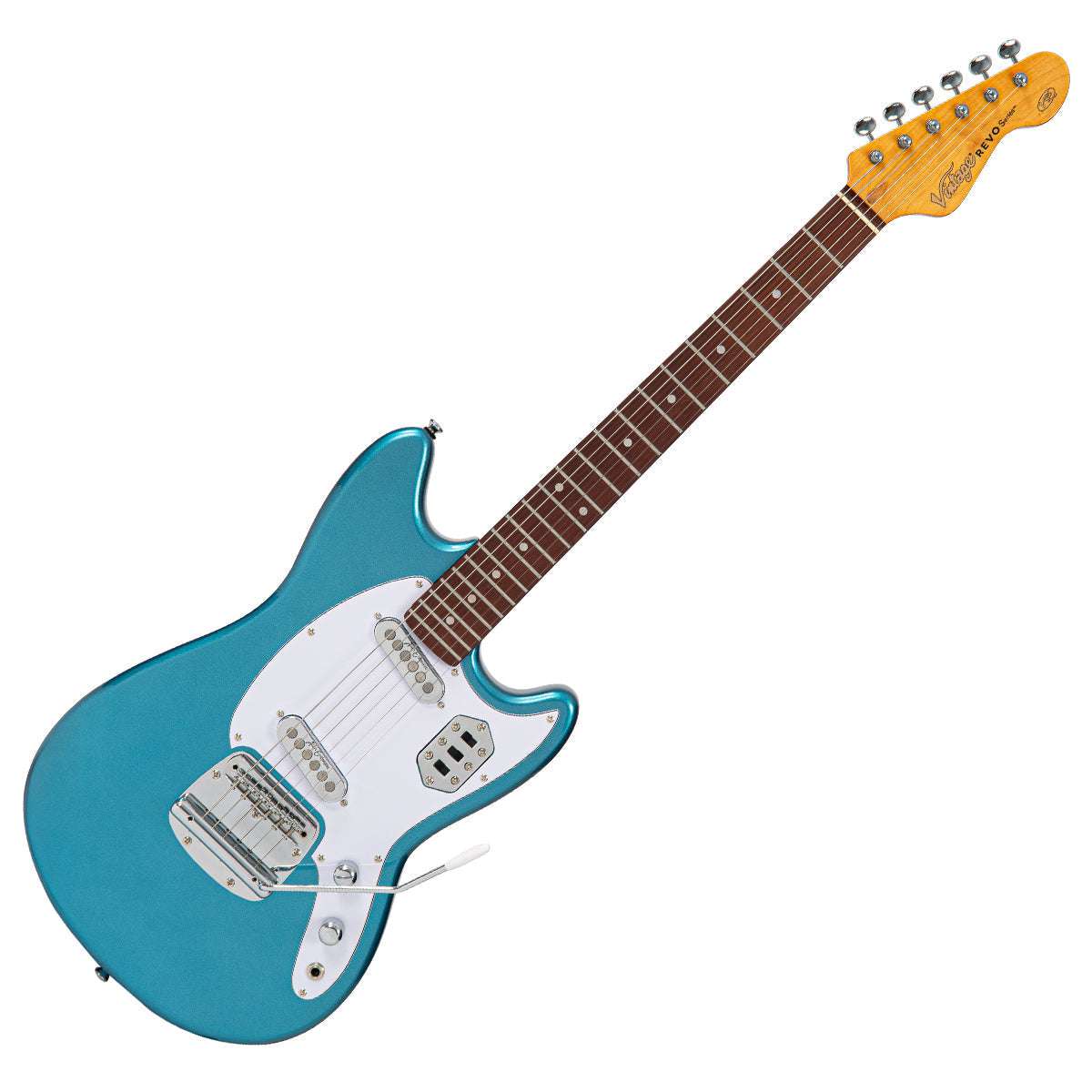 Vintage REVO Series 'Colt SS Twin' ~ Bayview Blue, Guitare électrique à vendre chez Richards Guitars.