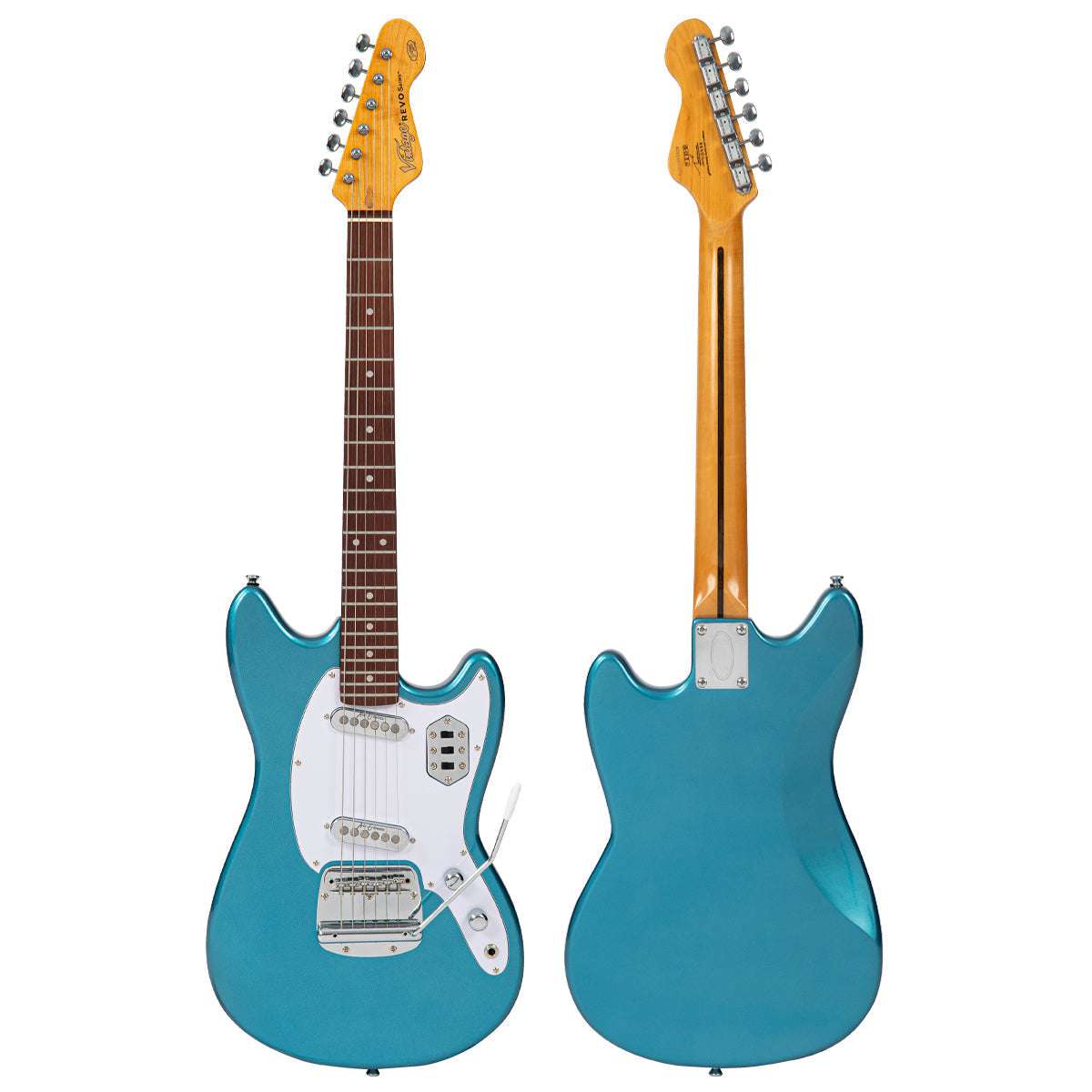 Vintage REVO Series 'Colt SS Twin' ~ Bayview Blue, Guitare électrique à vendre chez Richards Guitars.