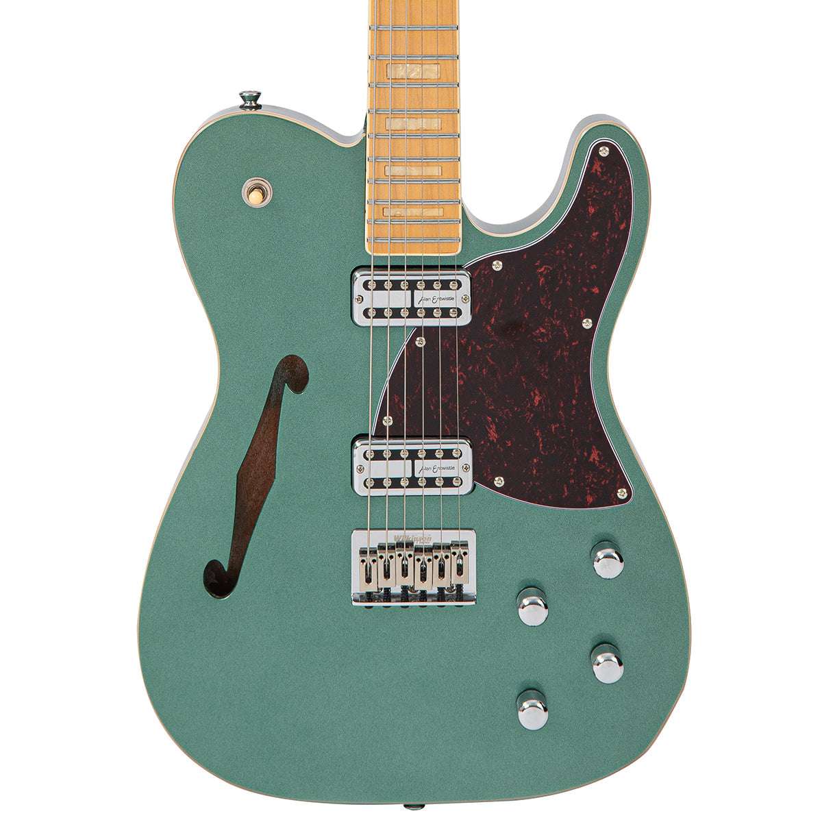 Vintage REVO Series 'Midline' Electric Guitar ~ Metallic Green, Guitare électrique en vente chez Richards Guitars.