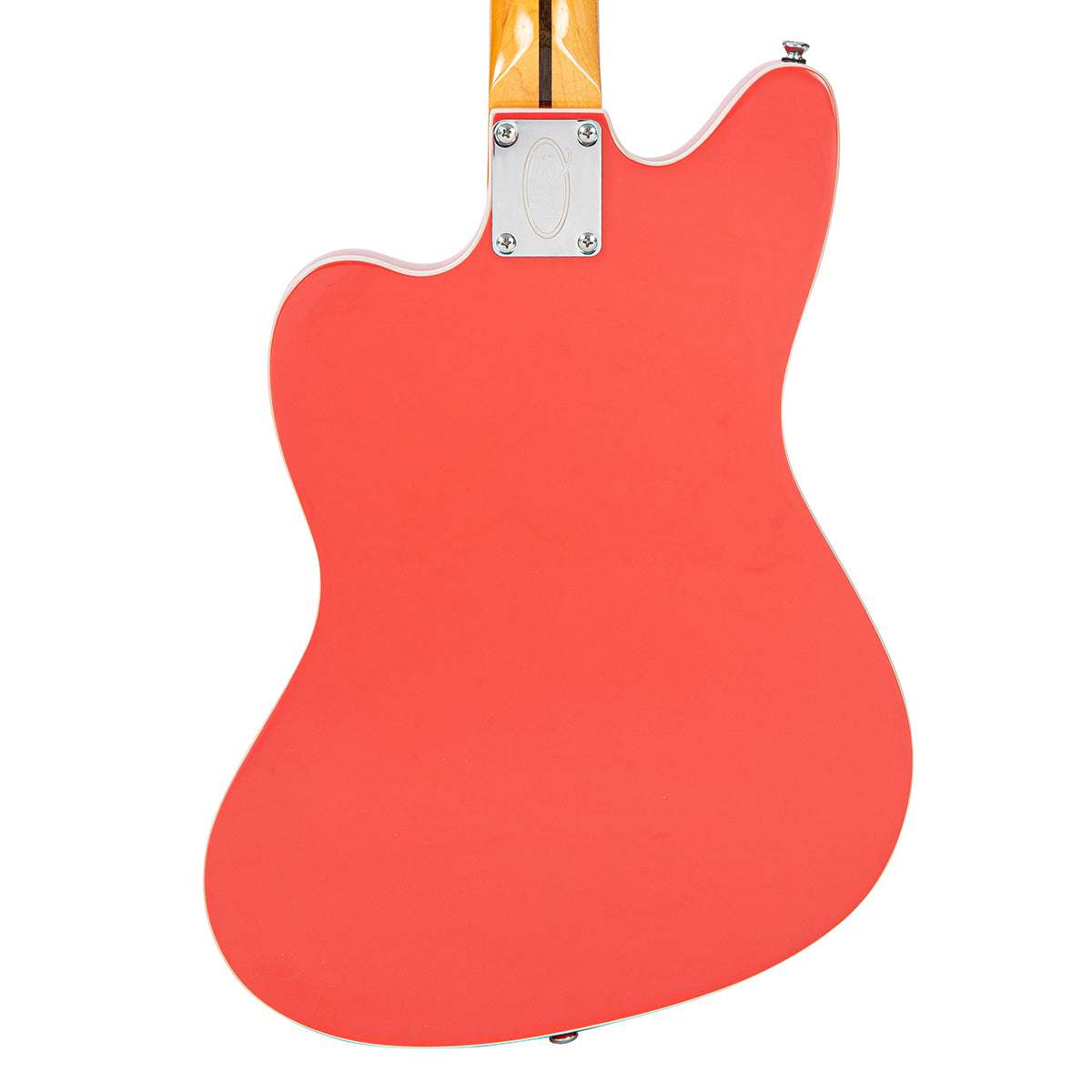 Vintage REVO Series 'Surfmaster Quad' Electric Guitar ~ Firenza Red, Guitare électrique en vente chez Richards Guitars.