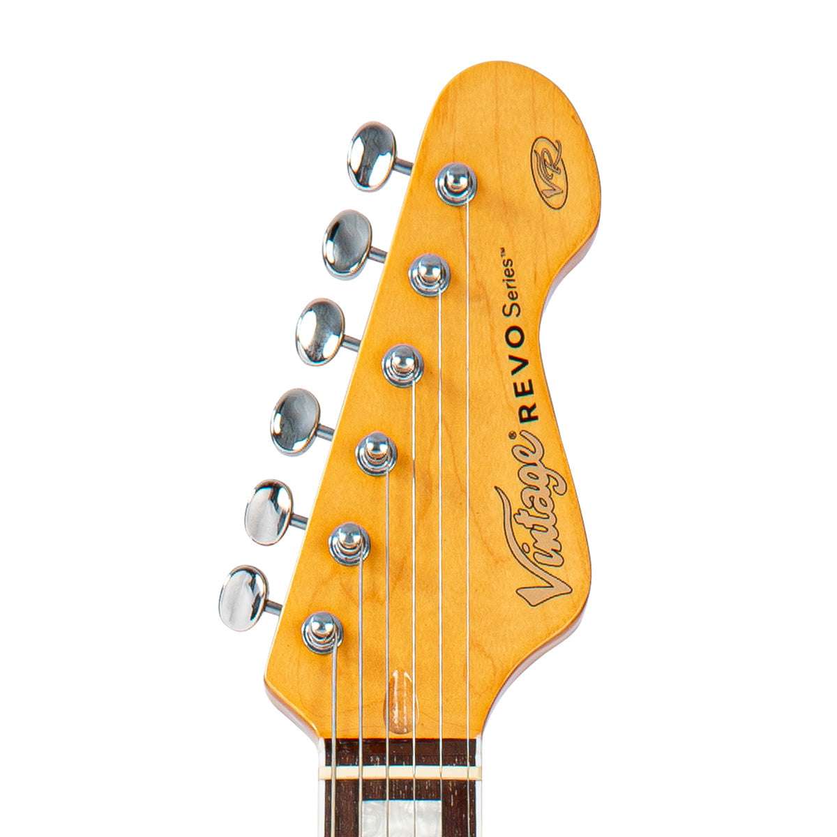 Vintage REVO Series 'Surfmaster Quad' Electric Guitar ~ Firenza Red, Guitare électrique en vente chez Richards Guitars.